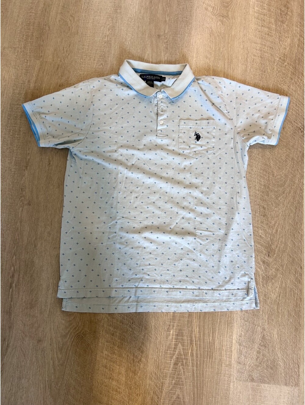 US Polo Assn Mens Tipped Interlock Polo Shirt Black Size L Luxury Feel New
